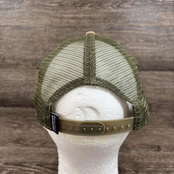 Patagonia Hat Cap Snap Back Tan Green Trucker Mesh Patch Ventura CA Mens - Picture 3 of 5